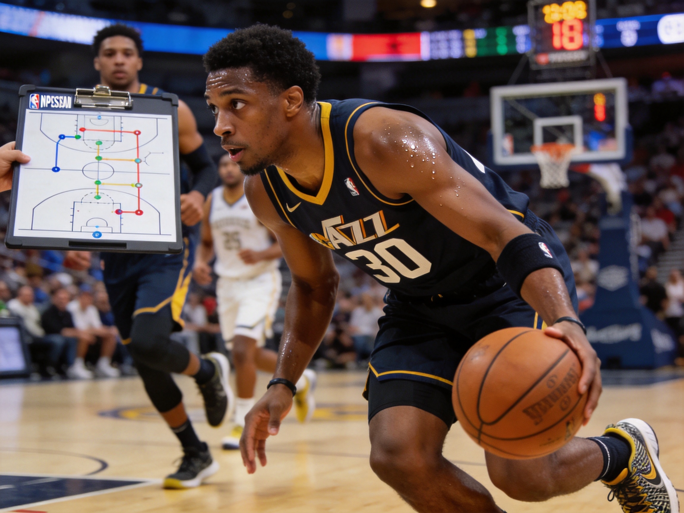 NBA季后赛精彩集锦，球员出色表现与球队战术分析